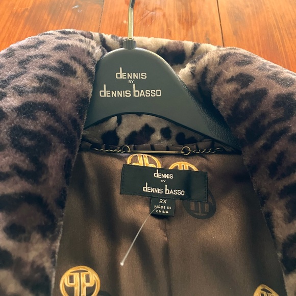 Dennis Basso Animal Print Teddy Jacket - Picture 2 of 7